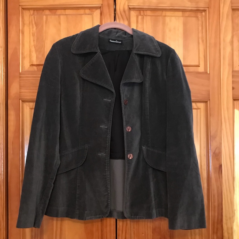 Faux Suede Gray Vintage Blazer